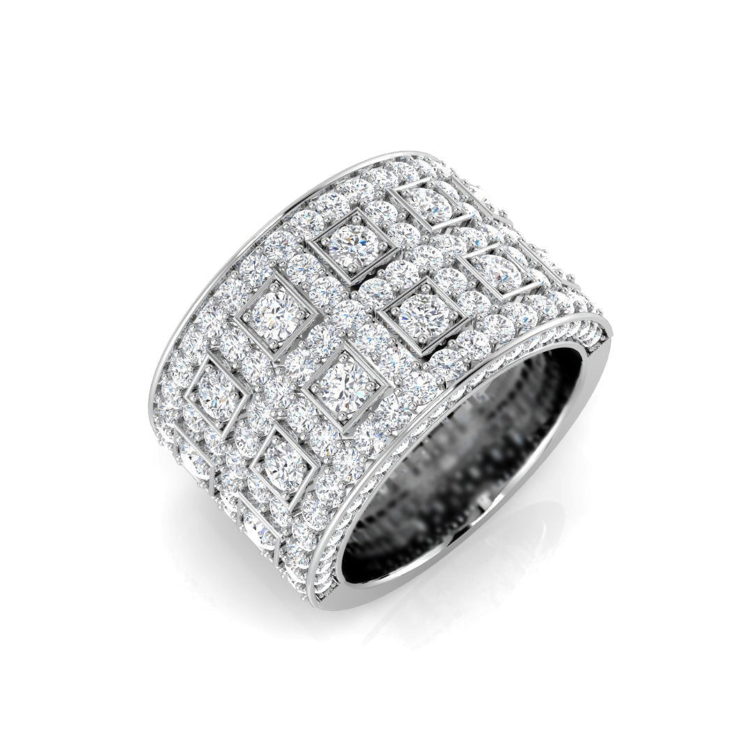 Pave Diamond Ring 2.68ct – SR3477 – 18k White Gold