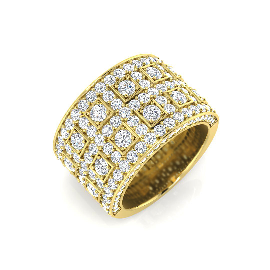 Pave Diamond Ring 2.68ct – SR3477 – 18k Yellow Gold