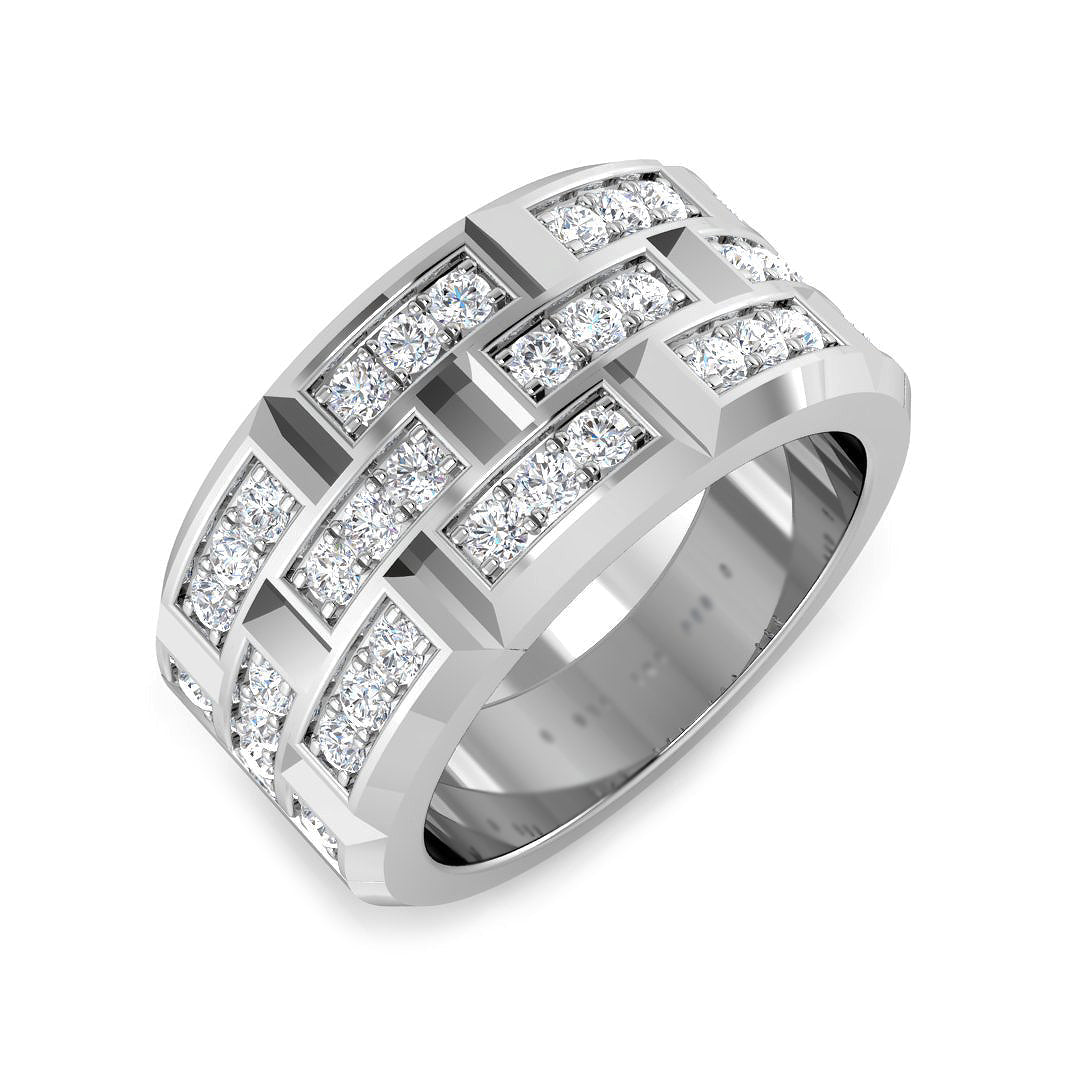 Fancy Diamond Ring 0.72ct – SR3479 – 18k White Gold