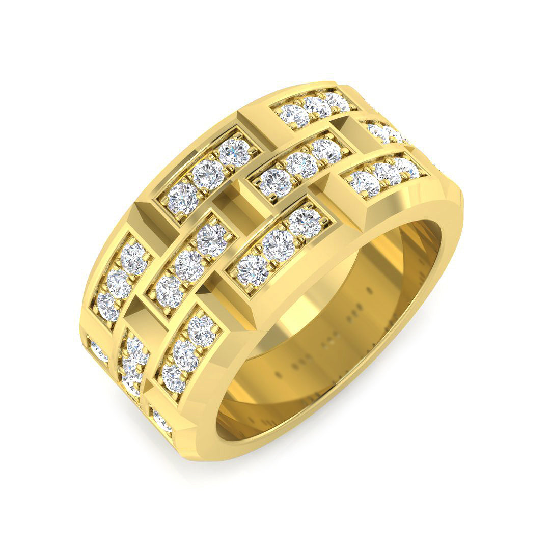 Fancy Diamond Ring 0.72ct – SR3479 – 18k Yellow Gold