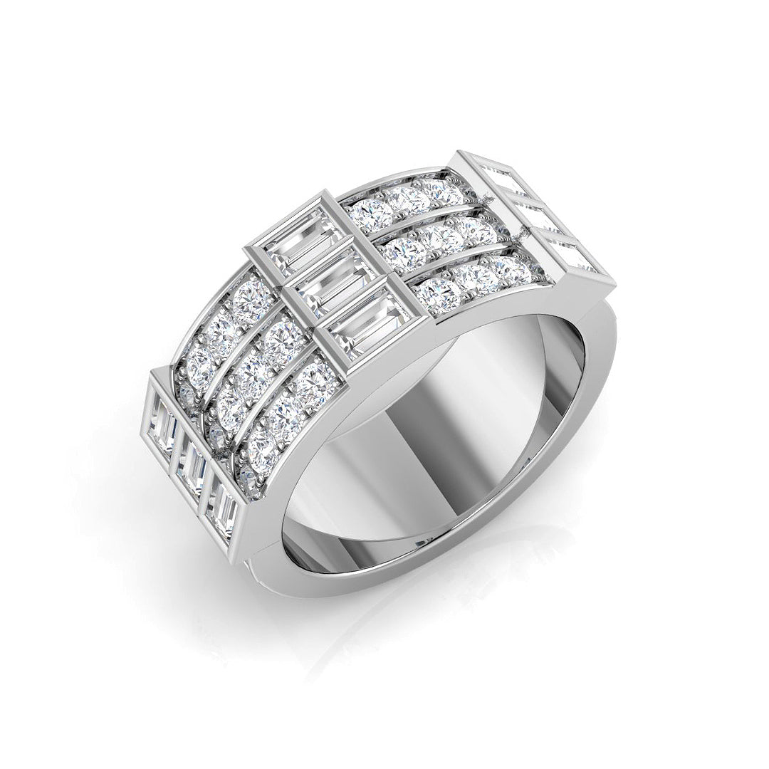 Baguette & Brilliant Diamond Ring 1.33ct – SR3480 – 18k White Gold