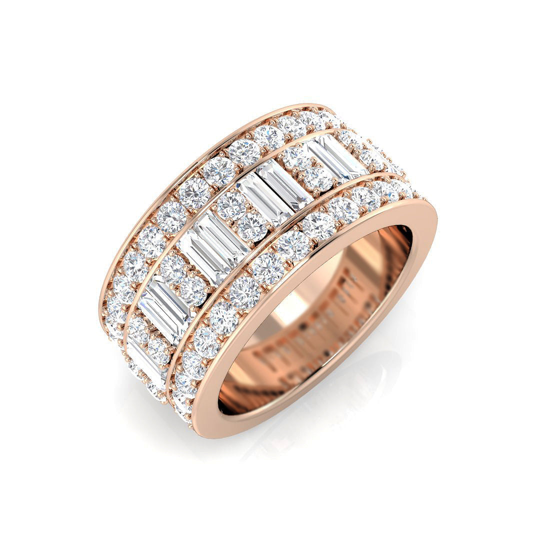 Baguette & Brilliant Diamond Ring 1.88ct – SR3482 – 18k Rose Gold