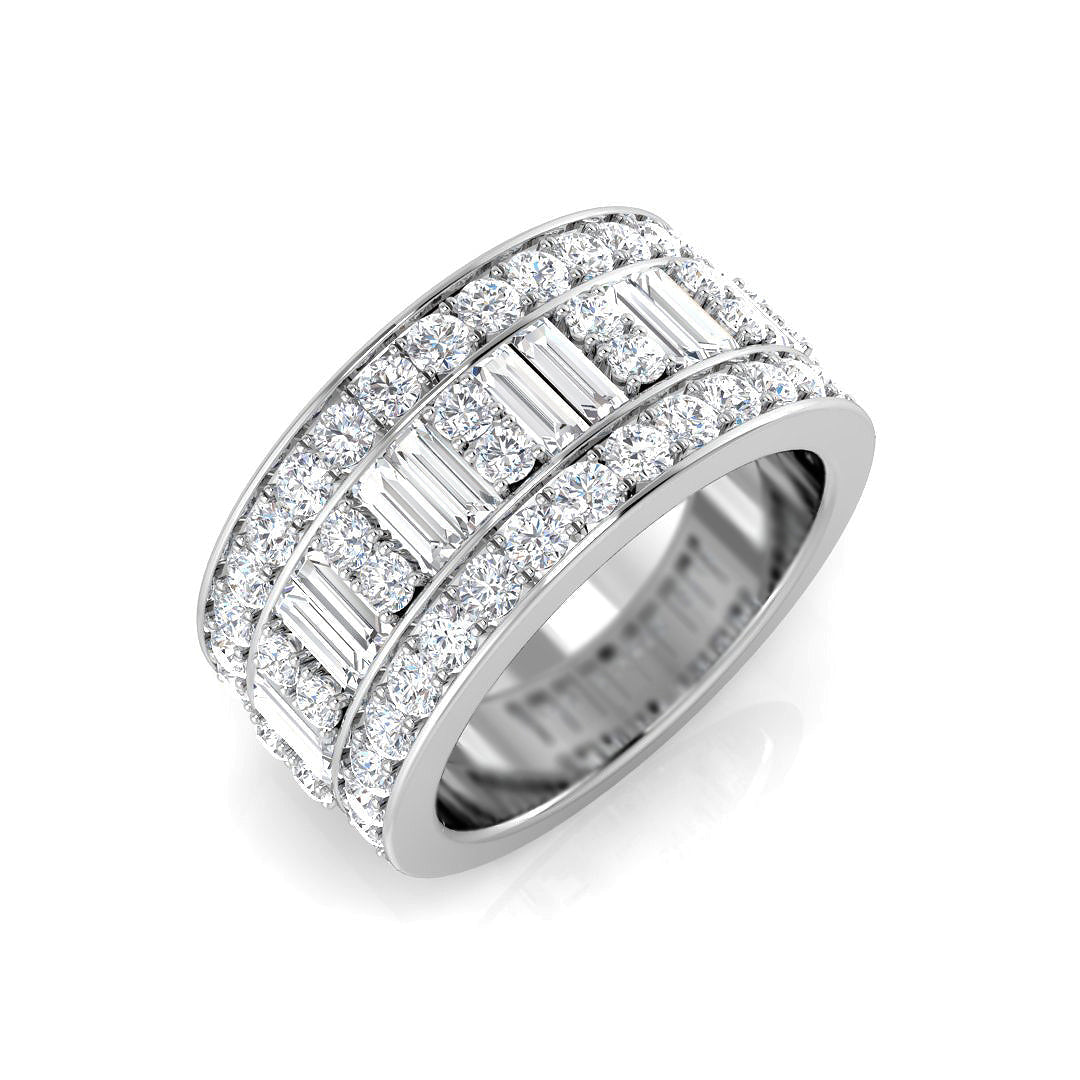 Baguette & Brilliant Diamond Ring 1.88ct – SR3482 – 18k White Gold