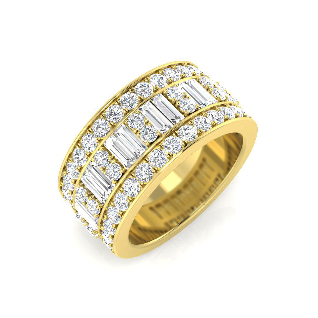 Baguette & Brilliant Diamond Ring 1.88ct – SR3482 – 18k Yellow Gold