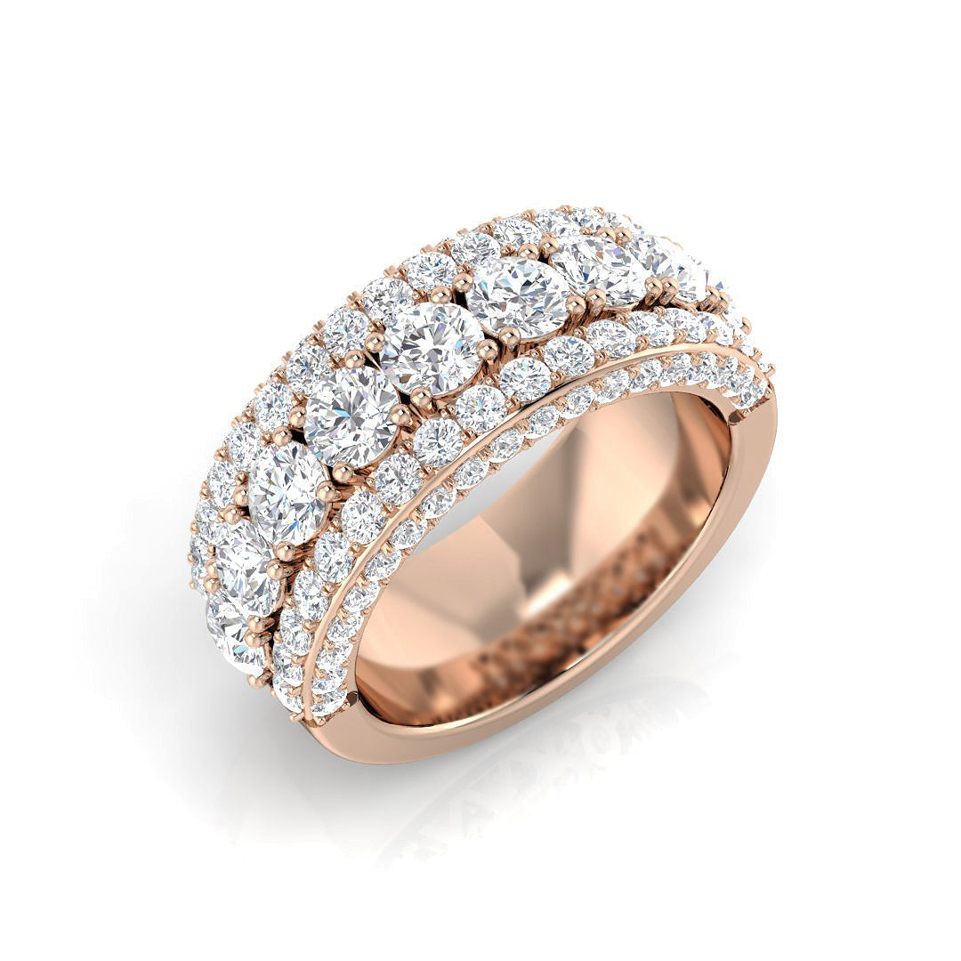 Pave Diamond Ring 2.89ct–2.96ct – SR1171 – 18k Rose Gold