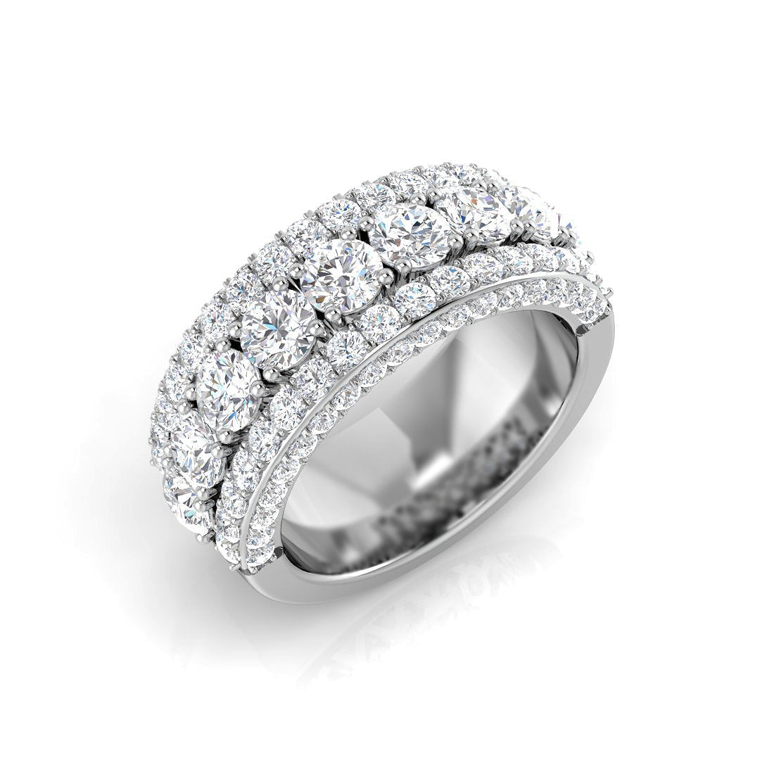 Pave Diamond Ring 2.89ct–2.96ct – SR1171 – 18k White Gold