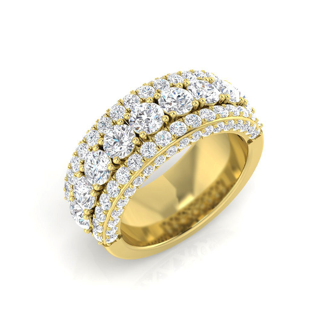 Pave Diamond Ring 2.89ct–2.96ct – SR1171 – 18k Yellow Gold