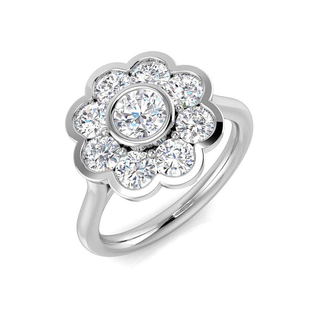 Multi Stone Diamond Ring 1.55ct–1.92ct – SR3492 – 18k White Gold