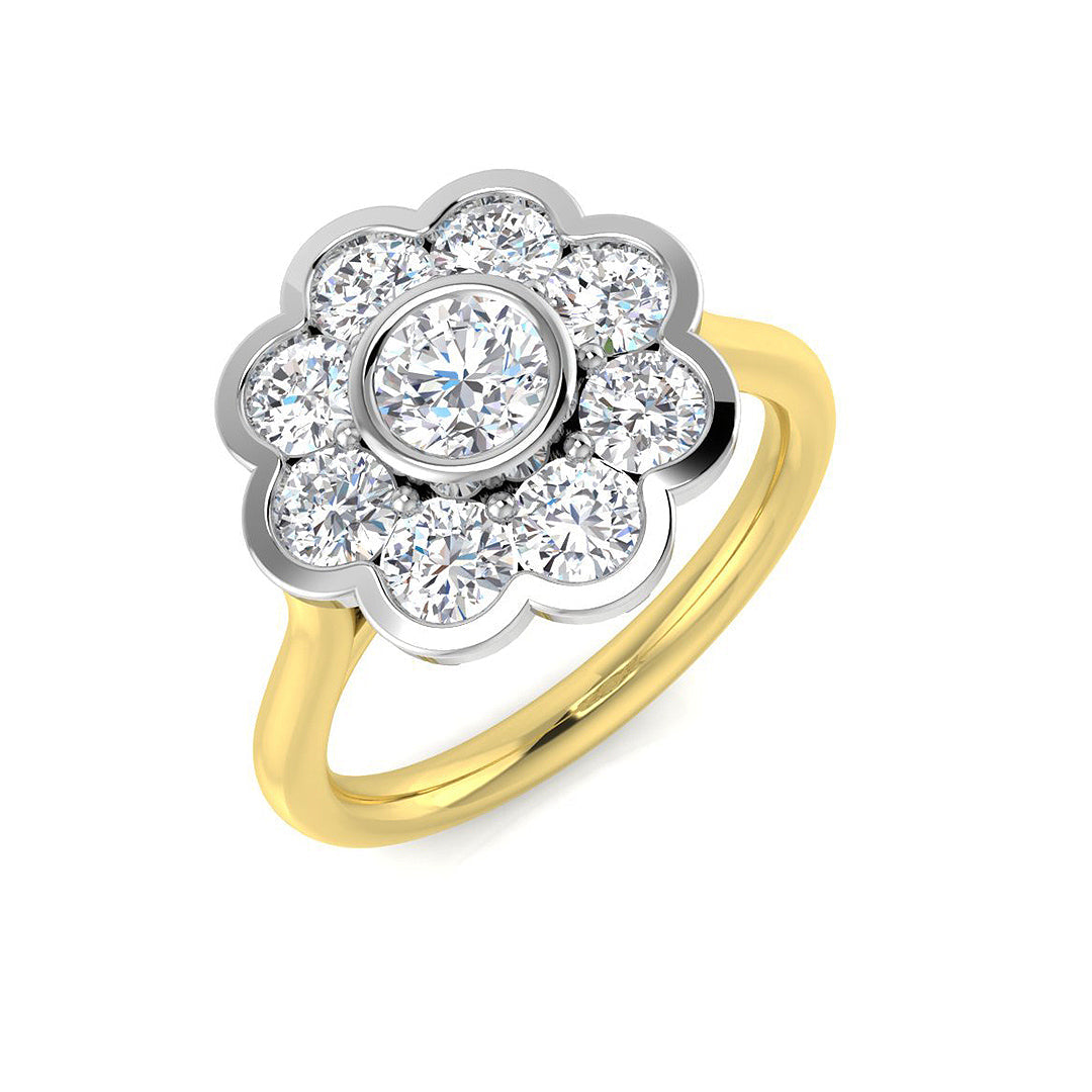 Multi Stone Diamond Ring 1.55ct–1.92ct – SR3492 – 18k Yellow Gold