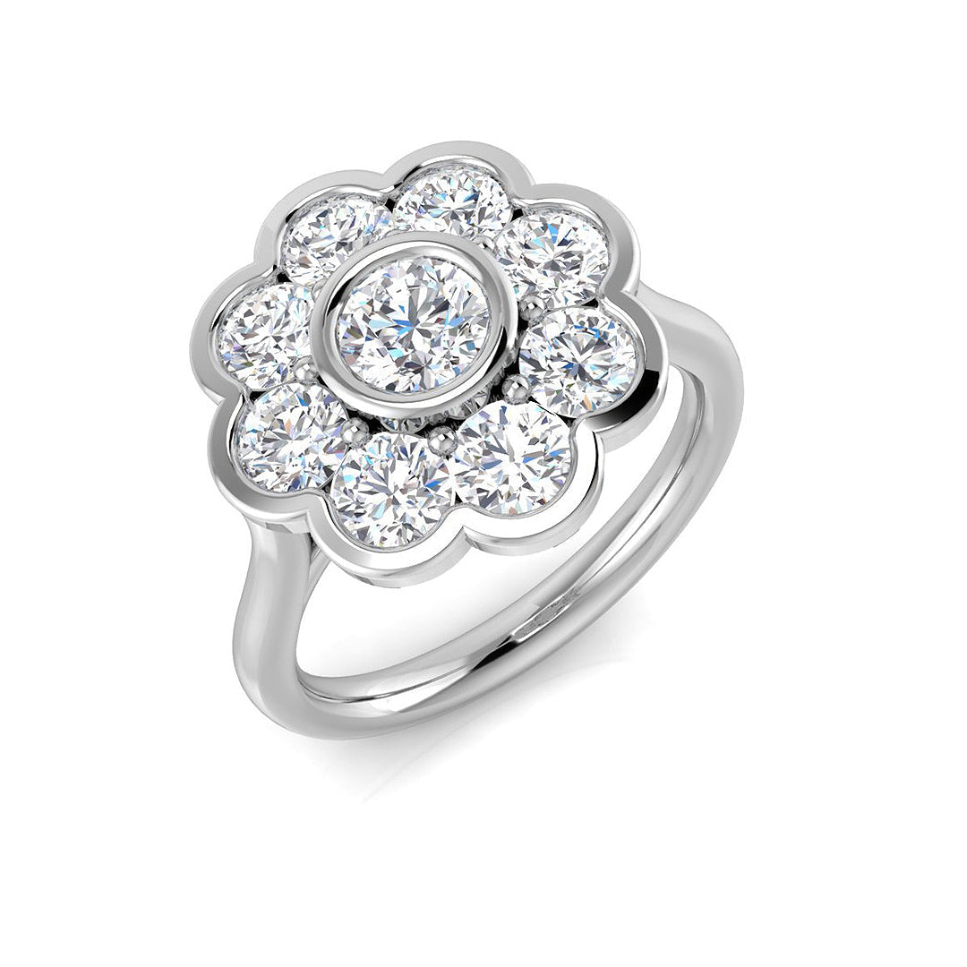 Multi Stone Diamond Ring 1.55ct–1.92ct – SR3492 – 18k White Gold