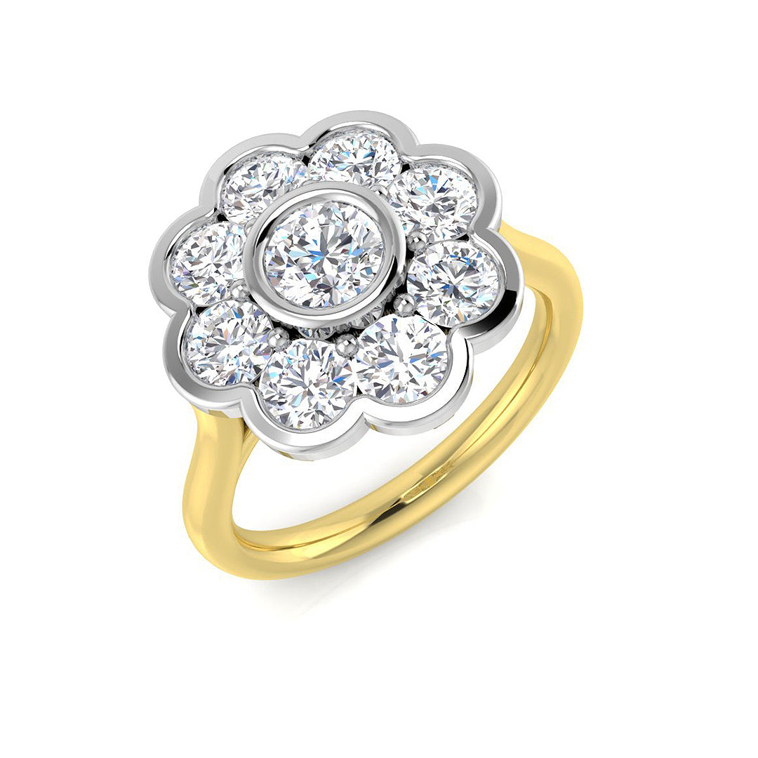 Multi Stone Diamond Ring 1.55ct–1.92ct – SR3492 – 18k Yellow Gold