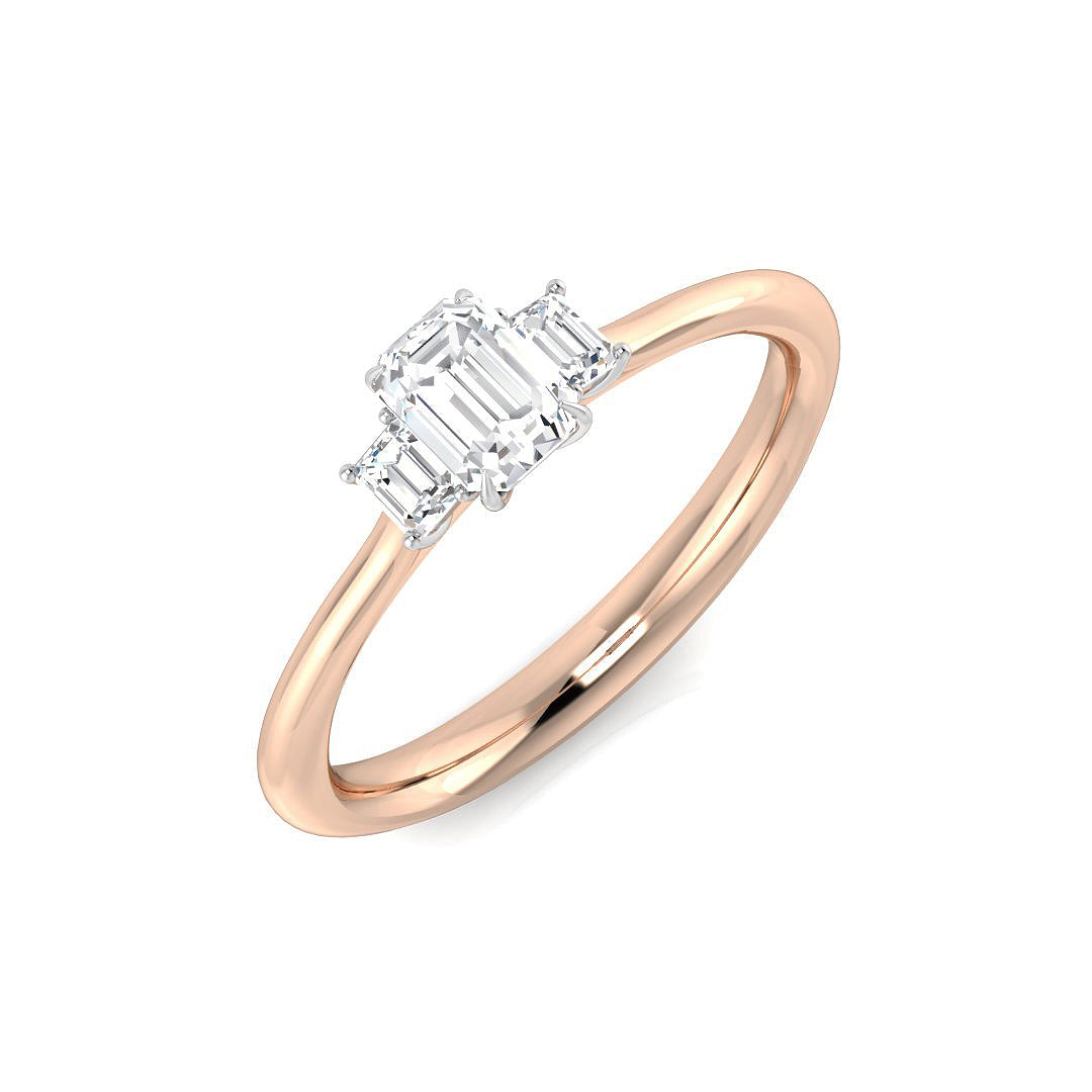 Three Stone Diamond Ring 0.57ct – SR3539 – 18k Rose Gold