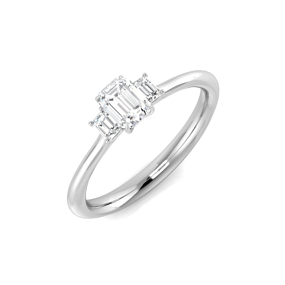 Three Stone Diamond Ring 0.57ct – SR3539 – 18k White Gold