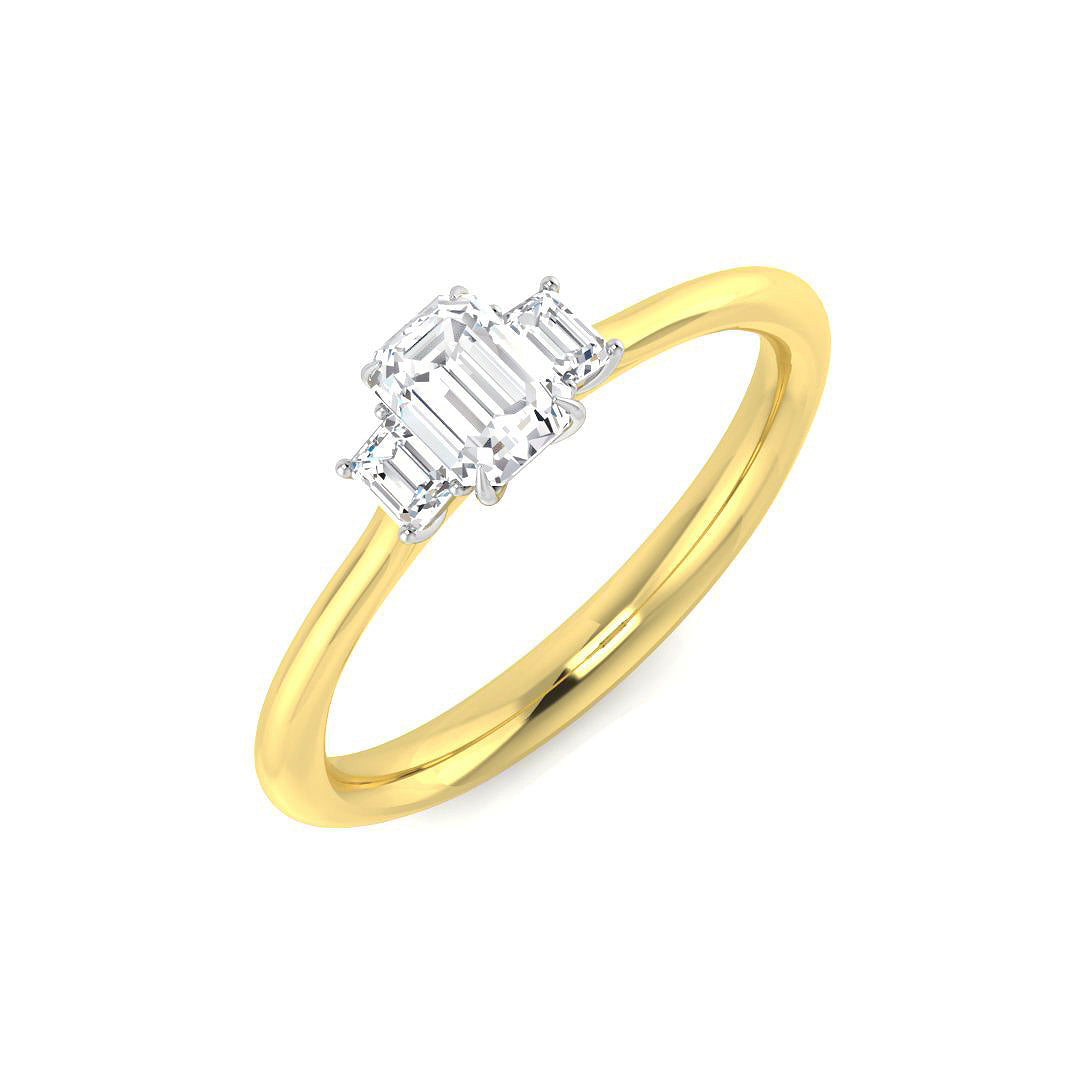 Three Stone Diamond Ring 0.57ct – SR3539 – 18k Yellow Gold