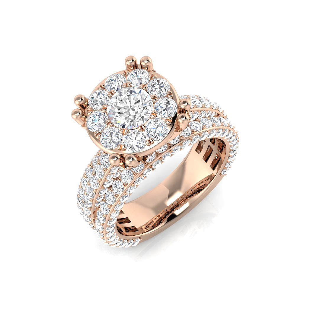 Halo Diamond Ring 2.07ct–3.34ct – SR354 – 18k Rose Gold