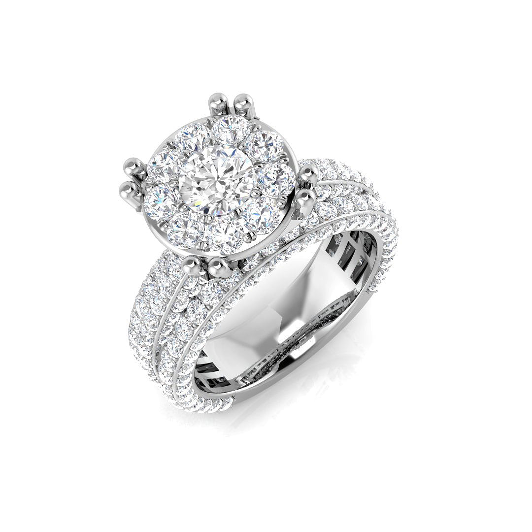 Halo Diamond Ring 2.07ct–3.34ct – SR354 – 18k White Gold