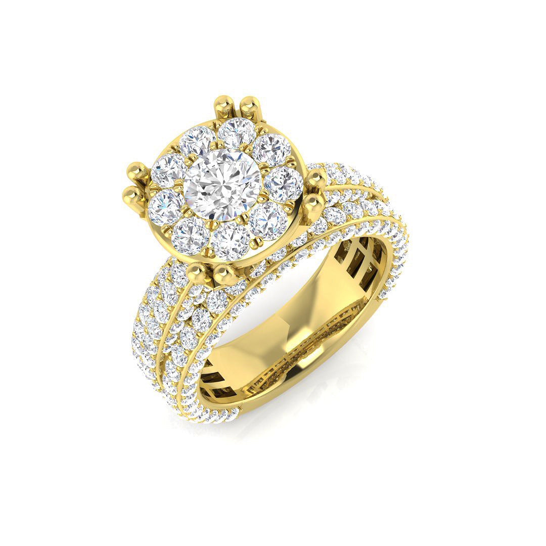 Halo Diamond Ring 2.07ct–3.34ct – SR354 – 18k Yellow Gold