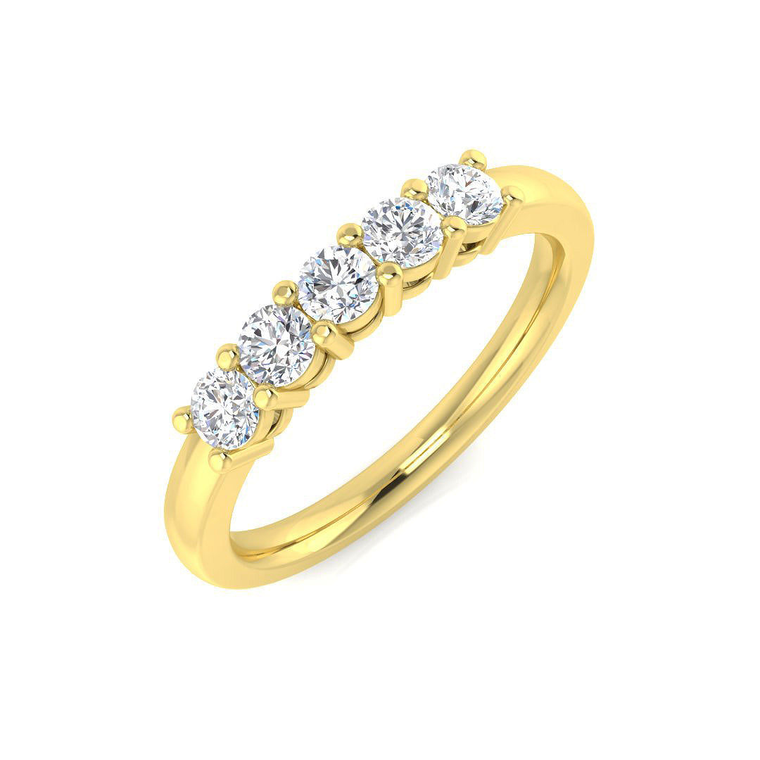 Five Stone Diamond Ring 0.23ct–0.98ct – SR3557 – 18k Yellow Gold