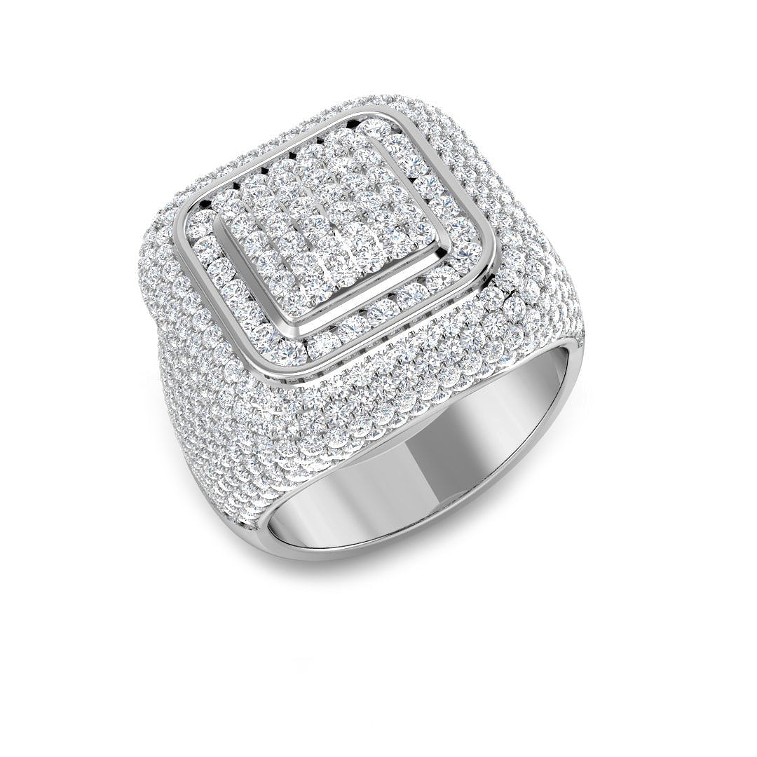 Pave Diamond Ring 2.13ct–2.5ct – SR3572 – 18k White Gold
