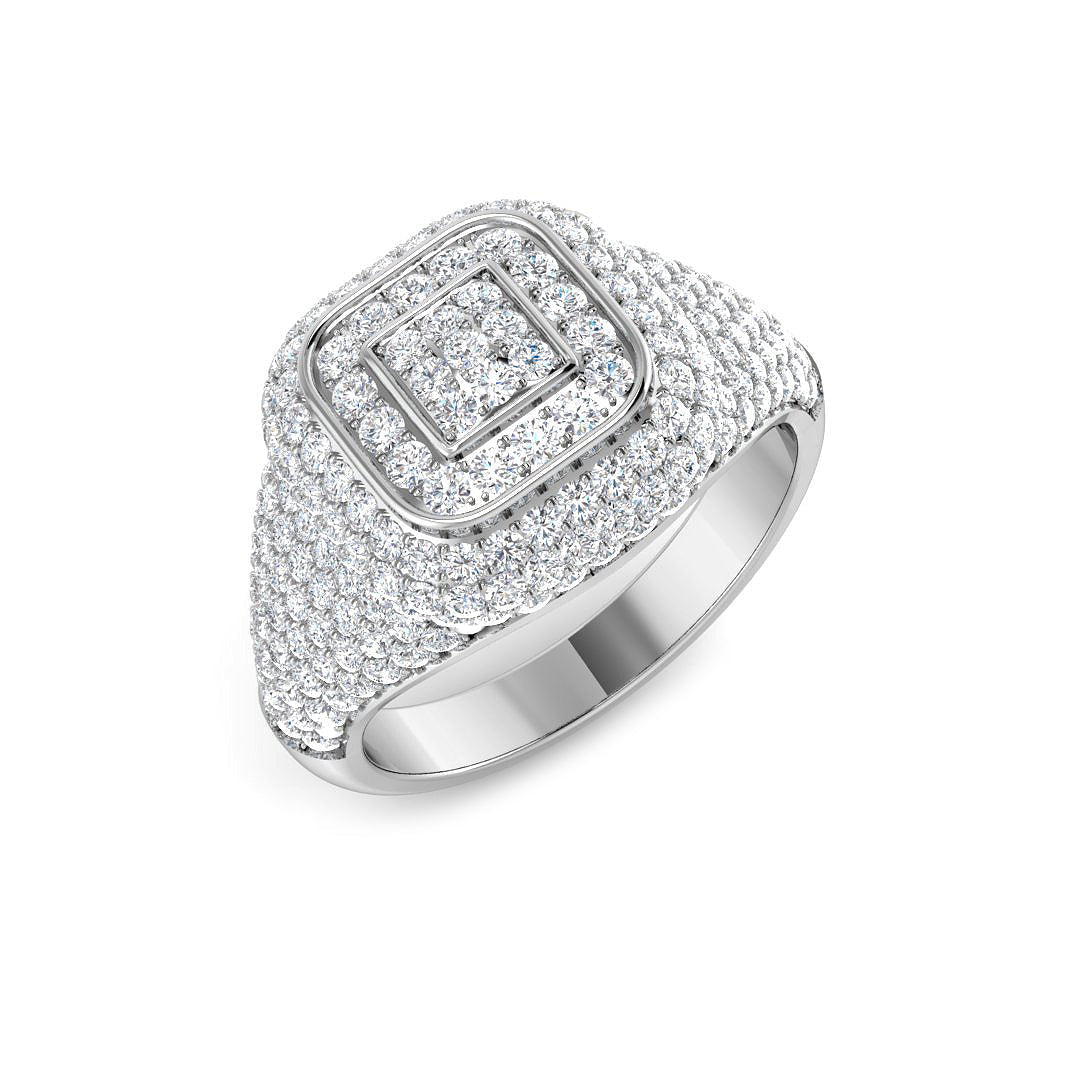Pave Diamond Ring 1.42ct – SR3574 – 18k White Gold