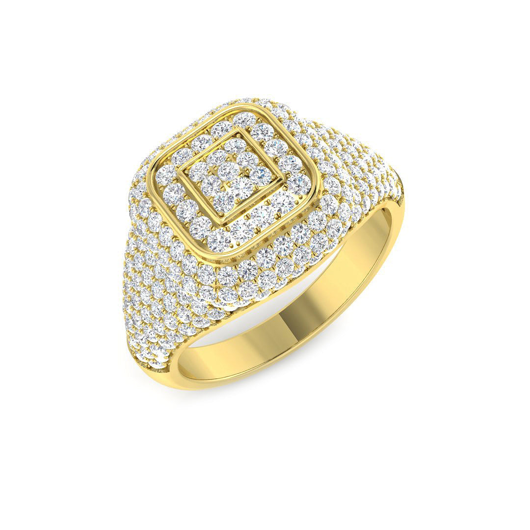 Pave Diamond Ring 1.42ct – SR3574 – 18k Yellow Gold