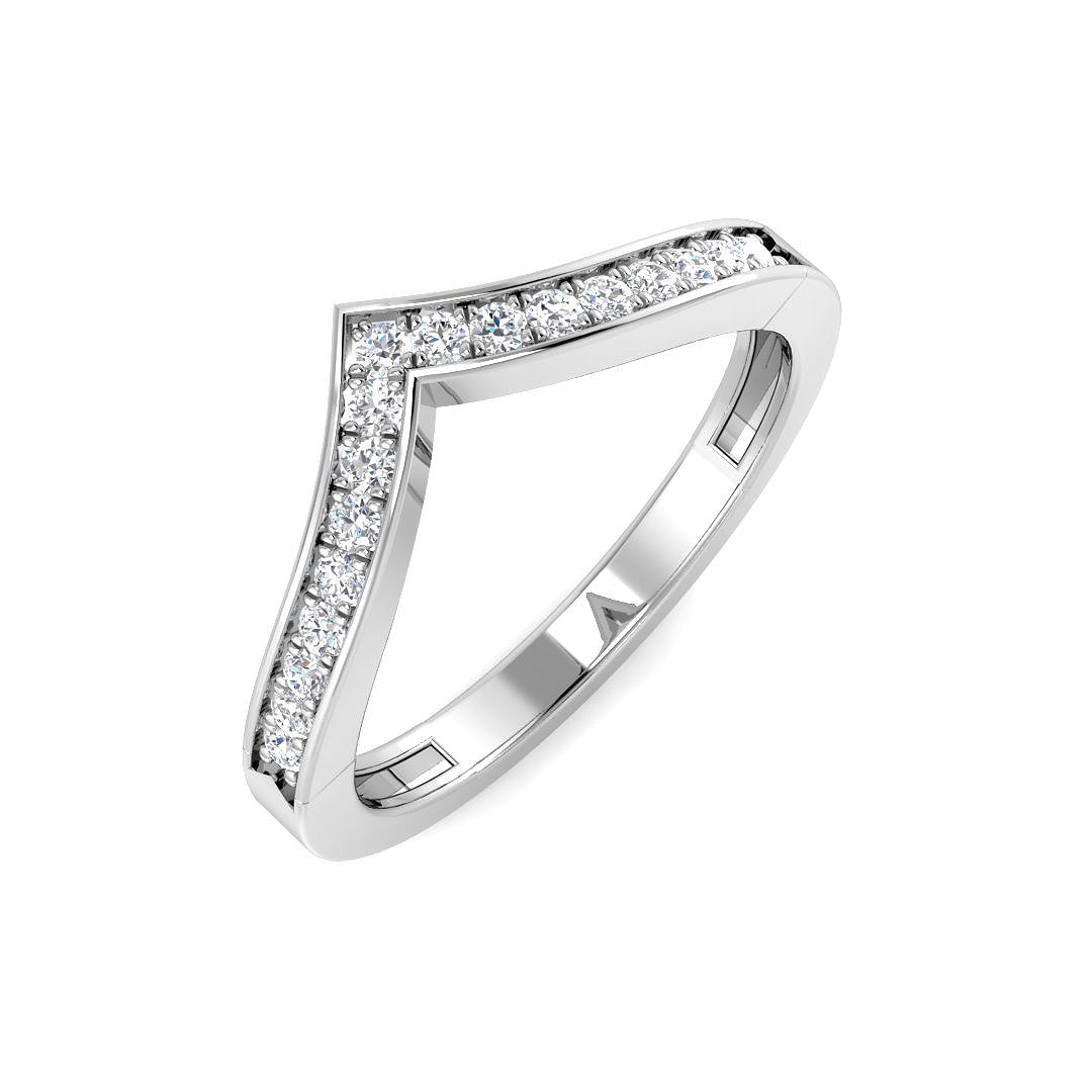 Wishbone Diamond Ring 0.15ct – SR3606 – 18k White Gold