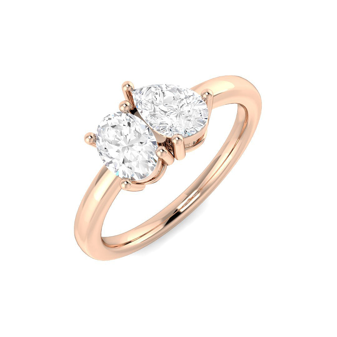 Two Stone Diamond Ring 0.83ct–2.07ct – SR3662 – 18k Rose Gold