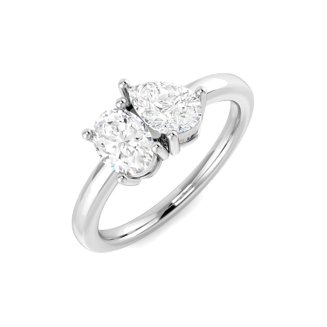 Two Stone Diamond Ring 0.83ct–2.07ct – SR3662 – 18k White Gold