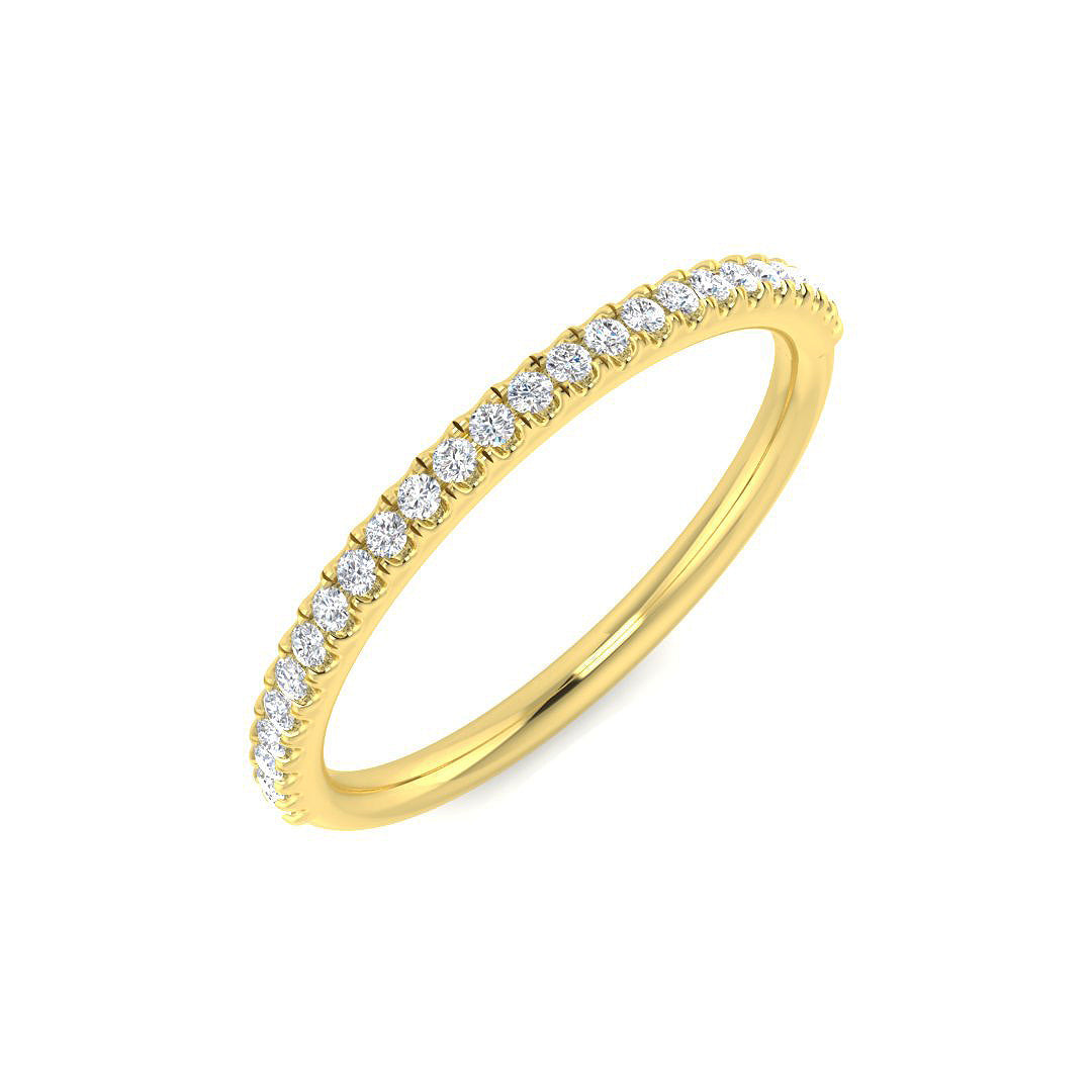 Half Eternity Diamond Ring 0.14ct – SR3687 – 18k Yellow Gold
