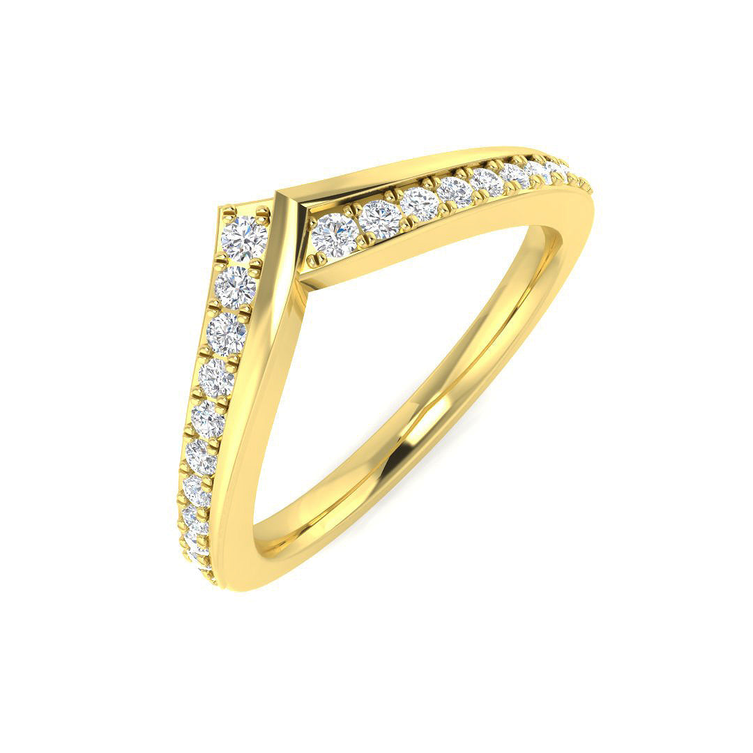 Wishbone Diamond Ring 0.26ct – SR3694 – 18k Yellow Gold