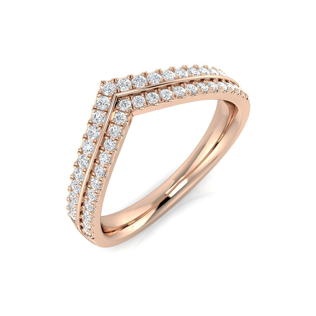 Wishbone Diamond Ring 0.32ct – SR3696 – 18k Rose Gold