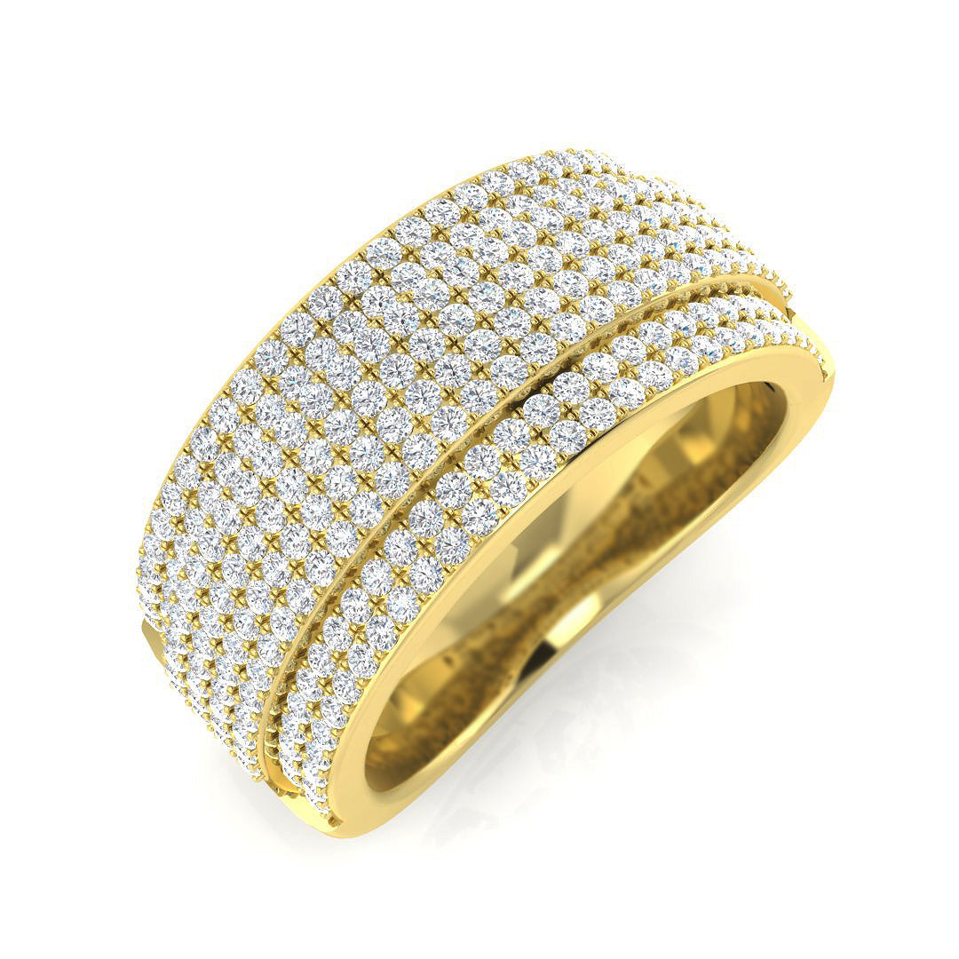 Pave Diamond Ring 0.93ct – SR3722 – 18k Yellow Gold