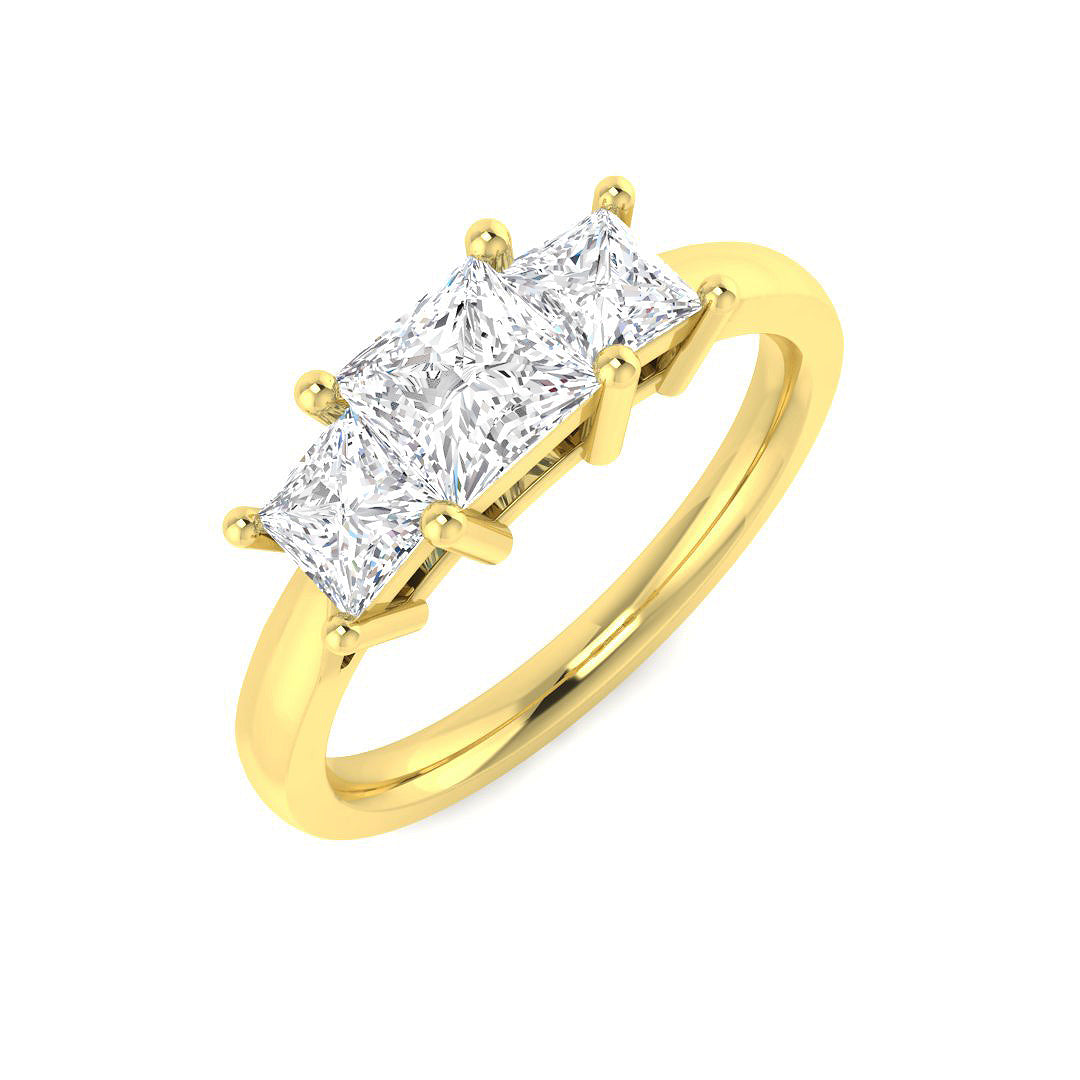 Three Stone Diamond Ring 0.87ct–1.33ct – SR3744 – 18k Yellow Gold