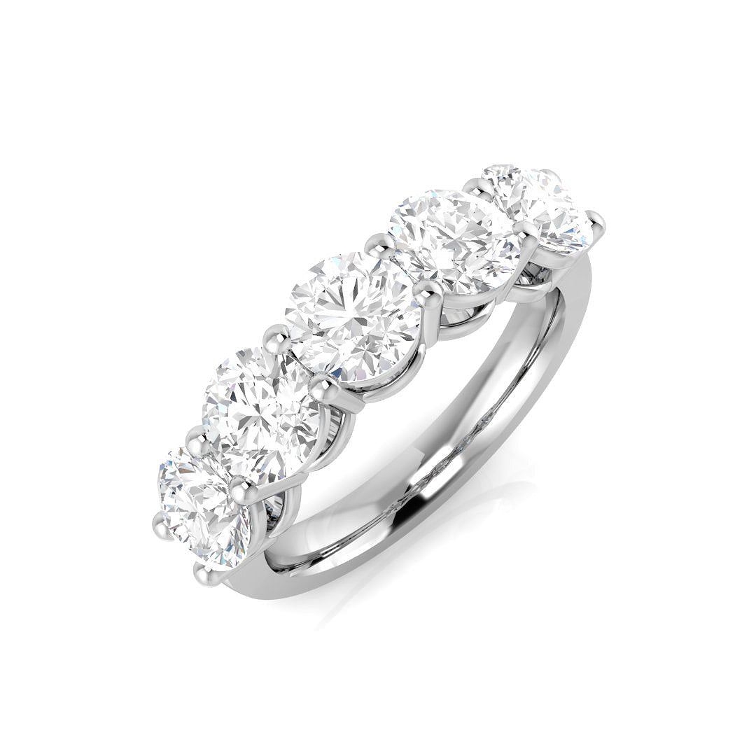Five Stone Diamond Ring 3.08ct–3.2ct – SR377 – 18k White Gold