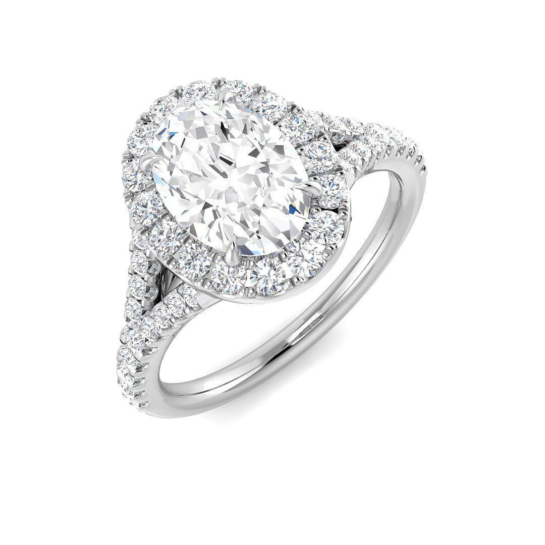 Halo Lab-Grown Diamond Ring 1.16ct–4.78ct – SR3784 – 18k White Gold