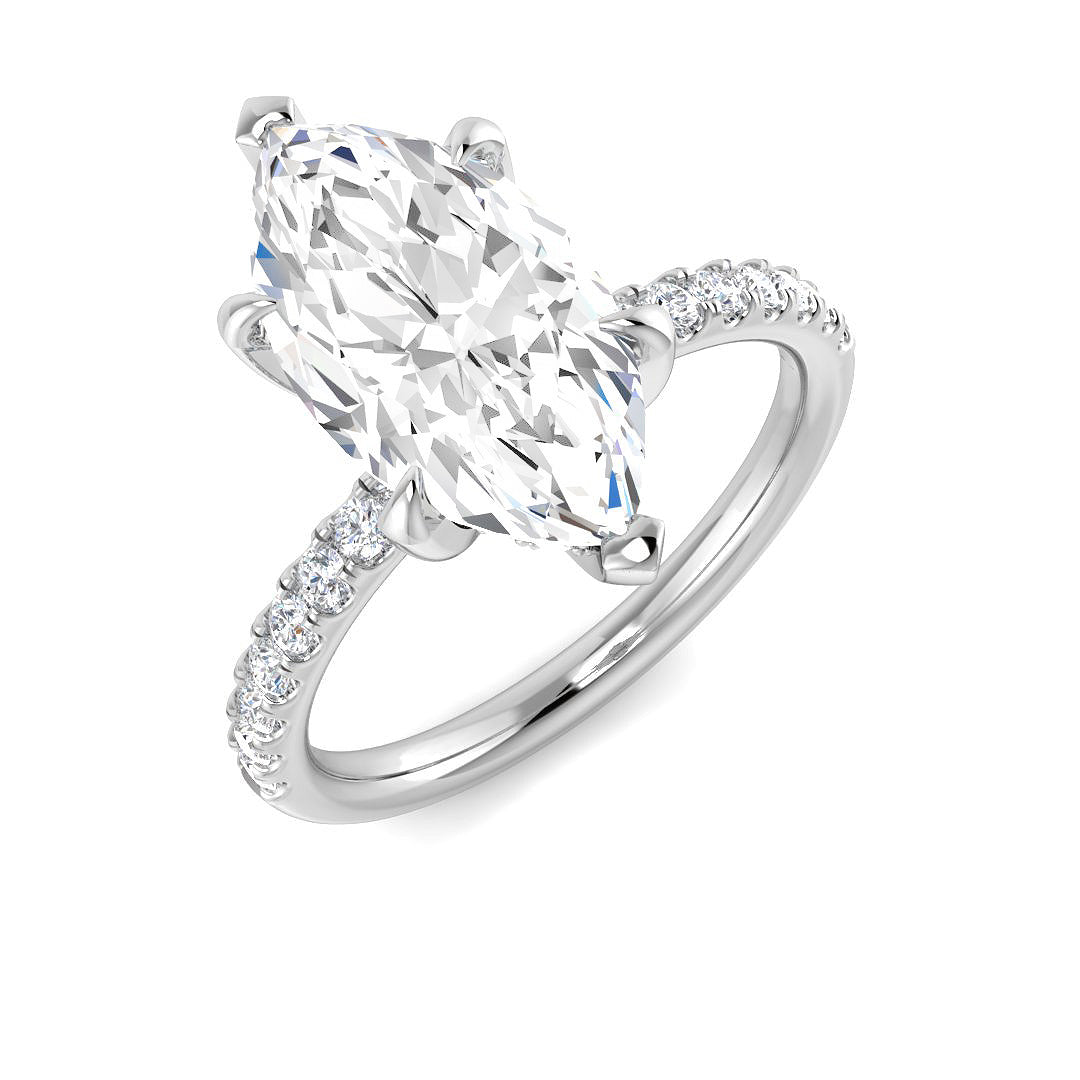 Engagement Lab-Grown Diamond Ring 3.17ct – SR3819 – 18k White Gold