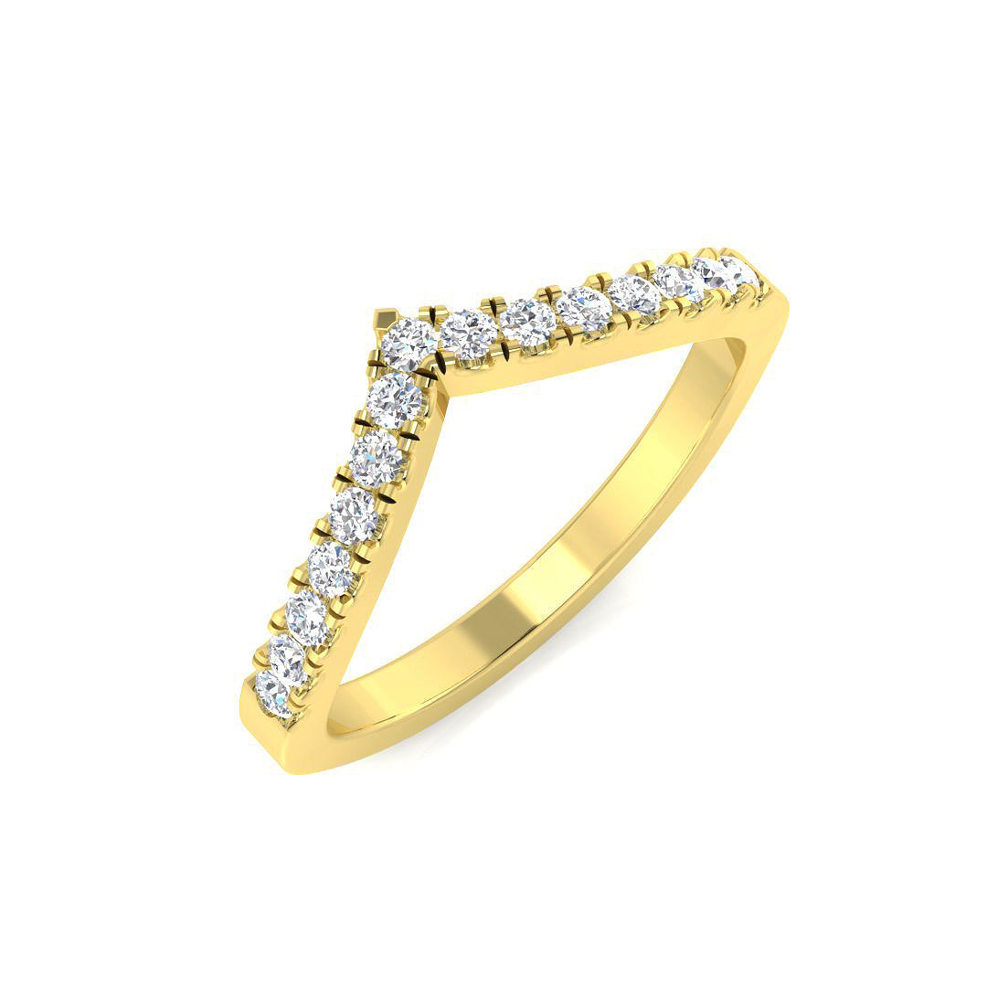 Wishbone Diamond Ring 0.1ct–0.29ct – SR3878 – 18k Yellow Gold