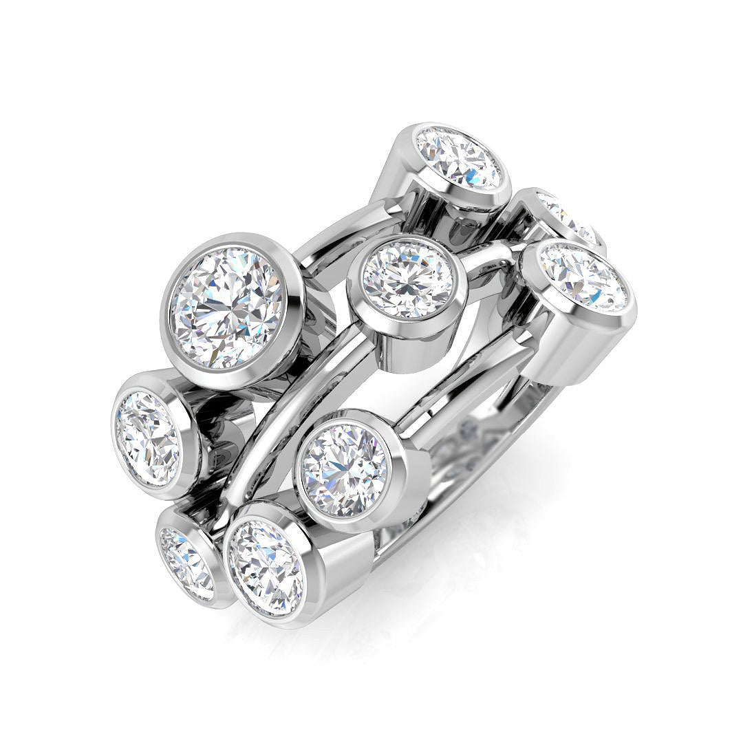 Bubble Diamond Ring 2.98ct – SR3891 – 18k White Gold