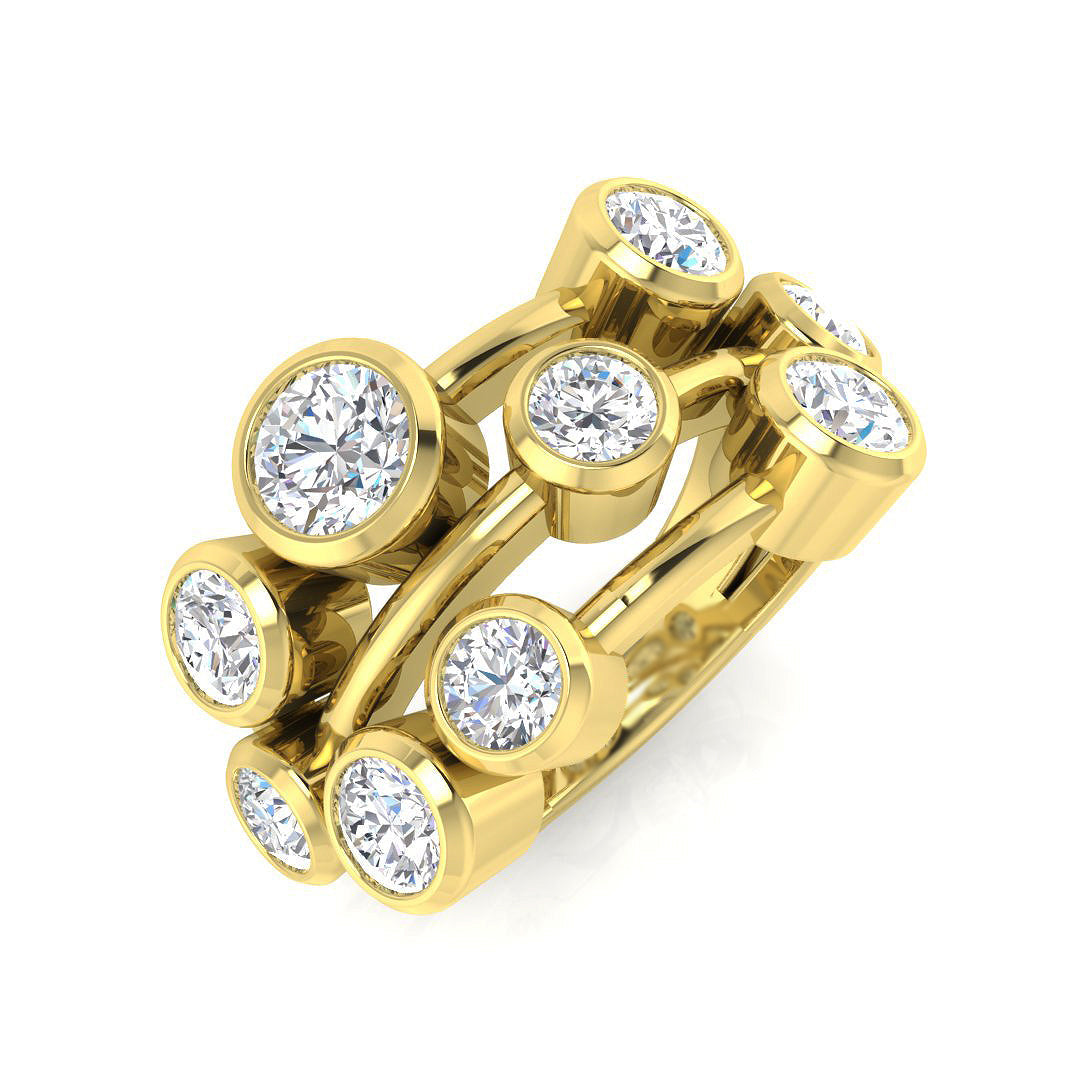 Bubble Diamond Ring 2.98ct – SR3891 – 18k Yellow Gold