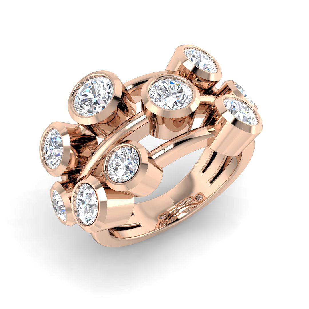 Bubble Diamond Ring 3.02ct – SR3942 – 18k Rose Gold