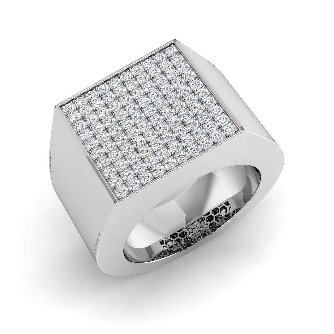 Signet Diamond Ring 1.32ct – SR3949 – 18k White Gold