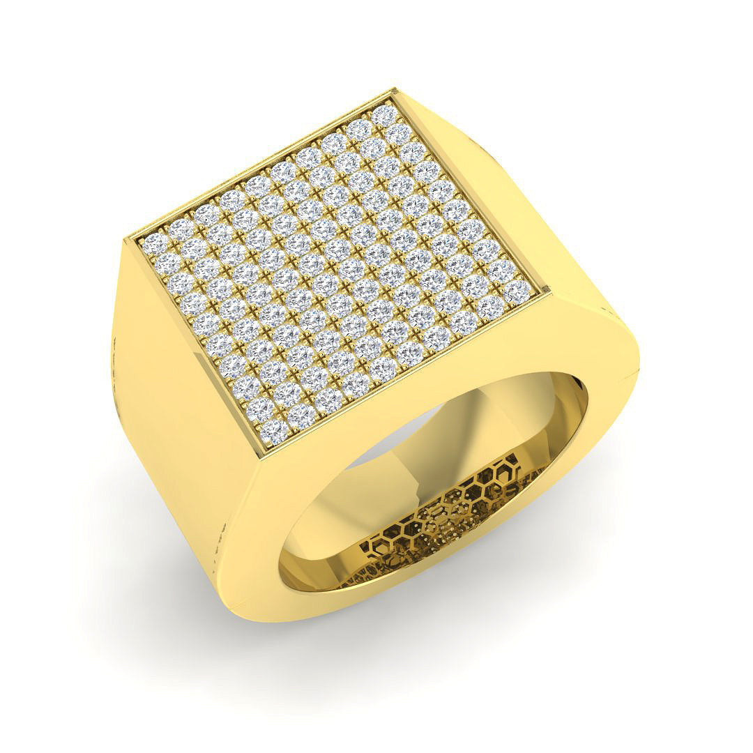 Signet Diamond Ring 1.32ct – SR3949 – 18k Yellow Gold
