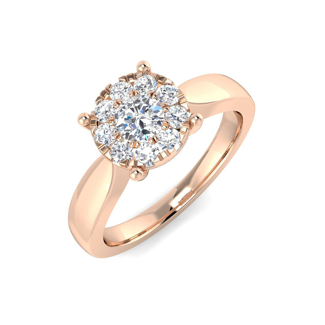 Cluster Diamond Ring 0.32ct–1.03ct – SR681 – 18k Rose Gold