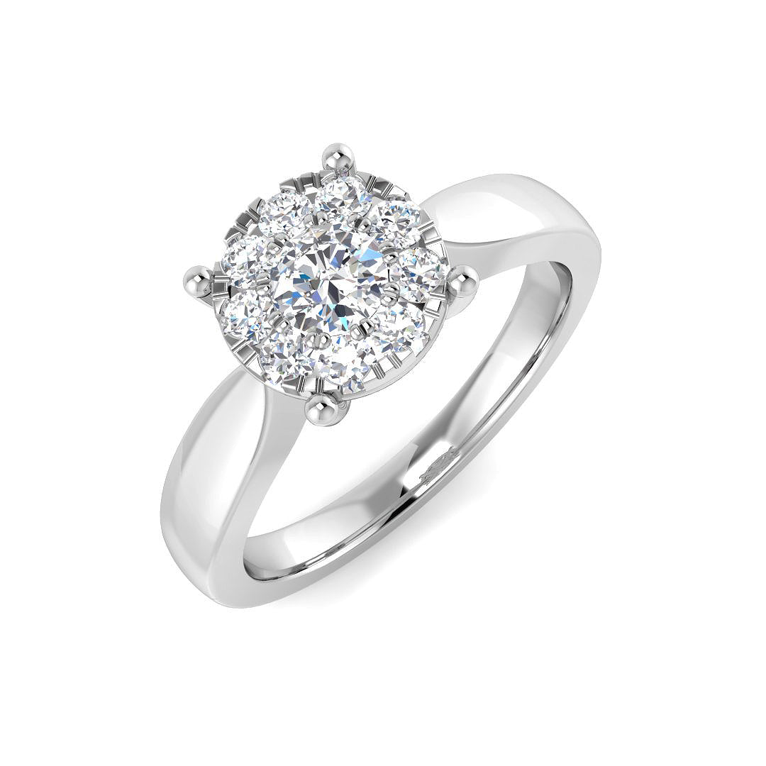 Cluster Diamond Ring 0.32ct–1.03ct – SR681 – 18k White Gold