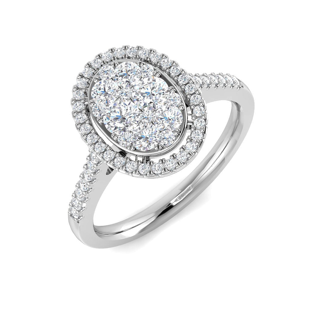 Cluster Diamond Ring 0.62ct – SR3998 – 18k White Gold