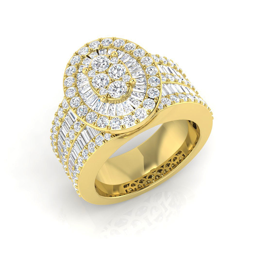 Baguette & Brilliant Diamond Ring 3.04ct – SR402 – 18k Yellow Gold