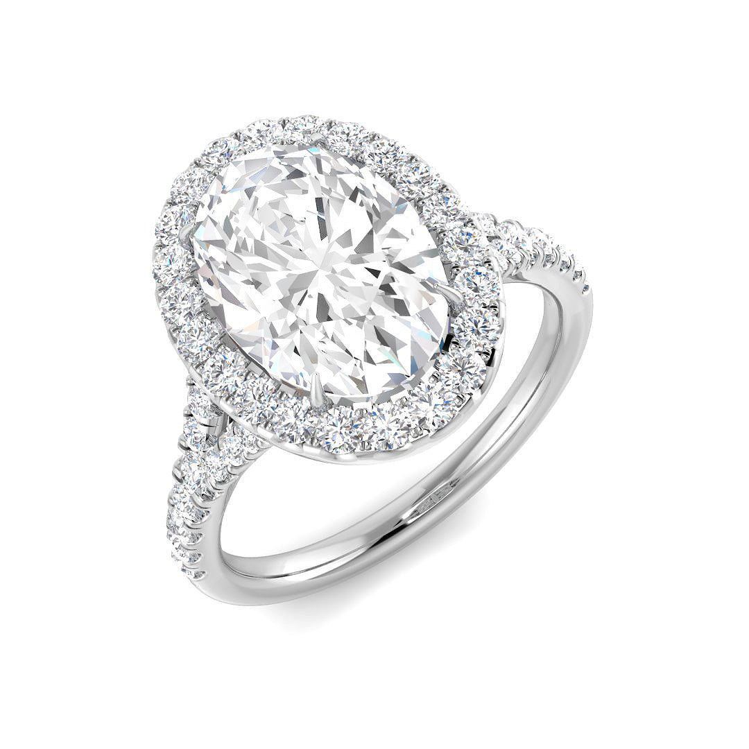 Halo Lab-Grown Diamond Ring 1.16ct–4.78ct – SR3784 – 18k White Gold