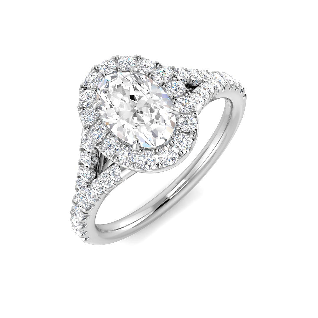Halo Lab-Grown Diamond Ring 1.16ct–4.78ct – SR3784 – 18k White Gold