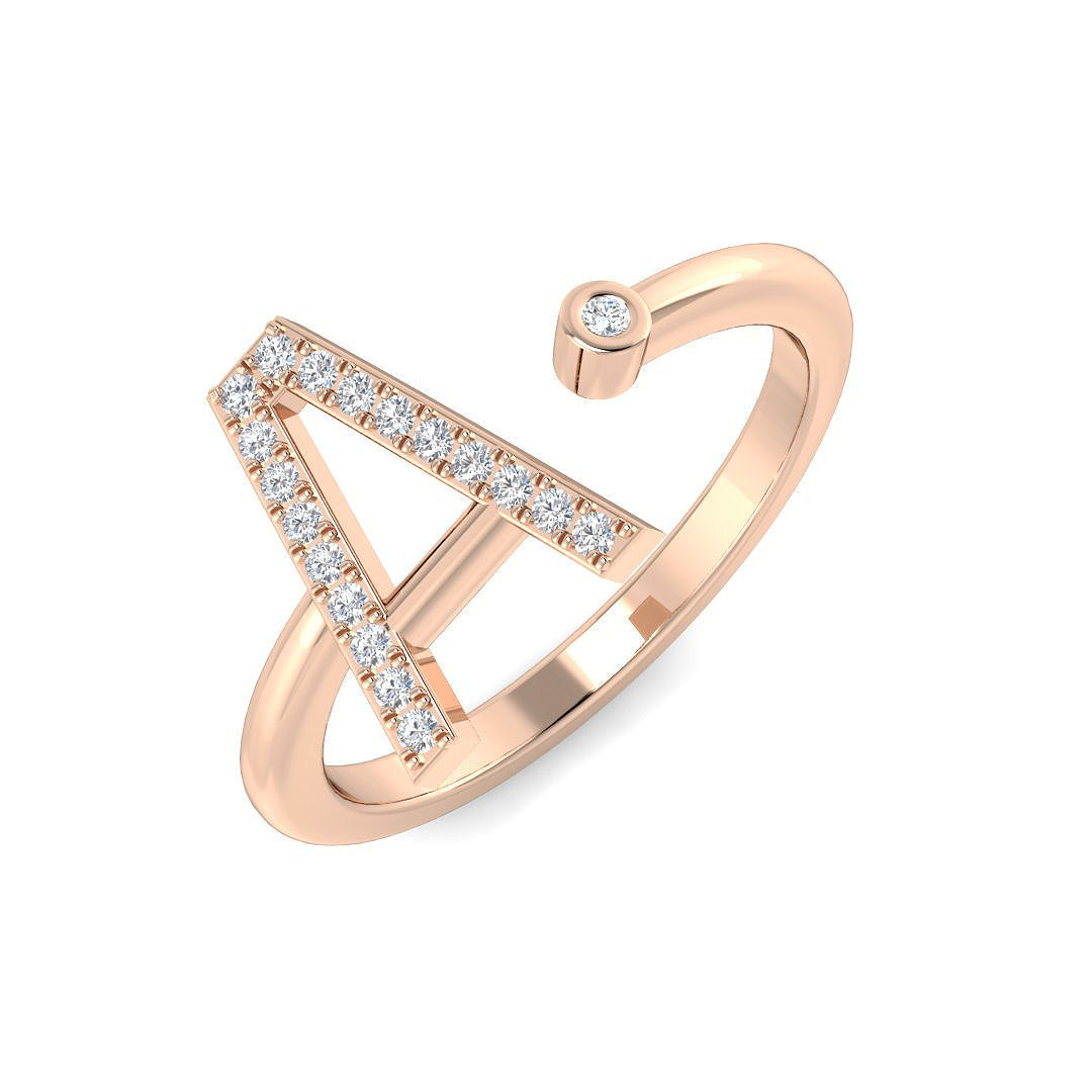 Initials Diamond Ring 0.11ct – SR4067-A – 18k Rose Gold