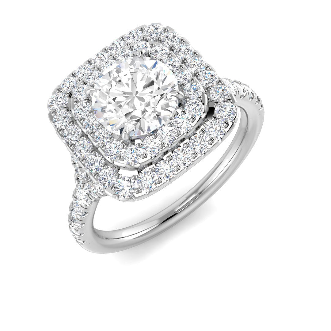 Halo Lab-Grown Diamond Ring 1.81ct – SR4115 – 18k White Gold